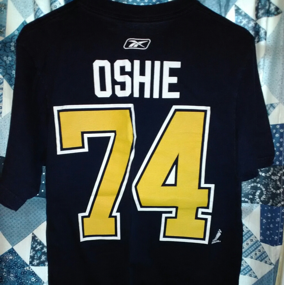 St. Louis Blues Oshie 74 navy tee NHL Reebok small